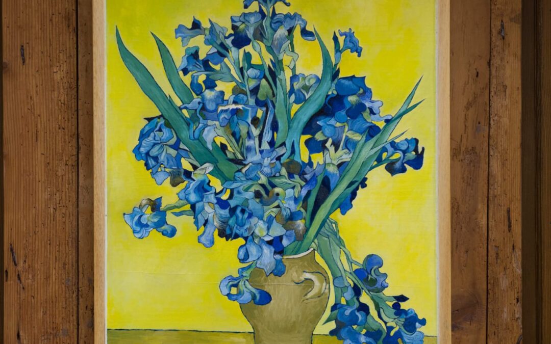 Vaso con Iris su fondo giallo di Van Gogh